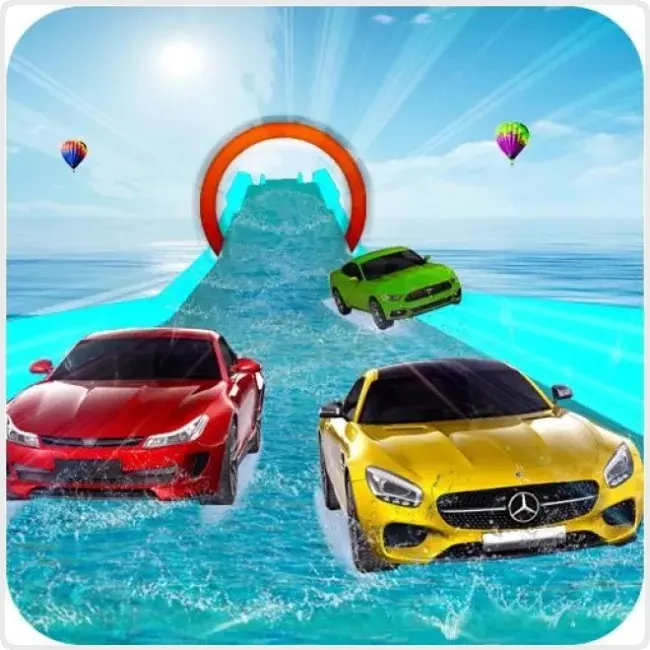 Water Slide Car Stunt Racing Game 3D Water Slide Car Stunt Racing Game 3D